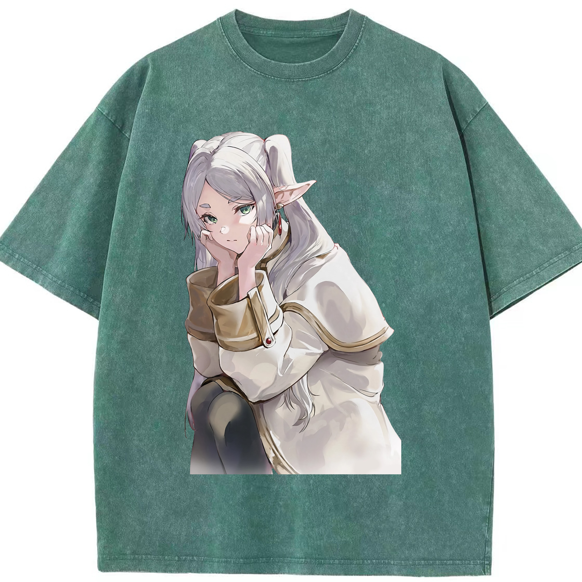 （画像用） 葬送のフリーレン Frieren 綿100% ヴィンテージ風 半袖Tシャツ（フロントプリント）